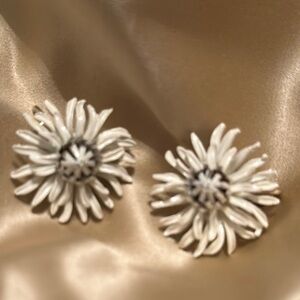 Corocraft White Floral Earrings